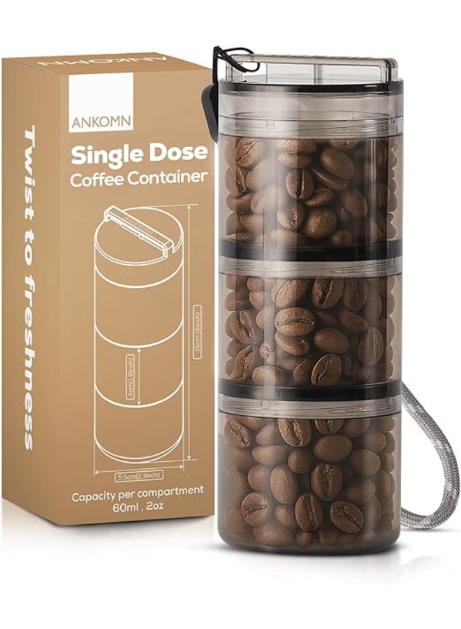 Ankomn Quarterseal X7 Airtight Modular Coffee Canister – Single Dose Bean Storage. Travel Grounds Container With Uv-Protection For Backpacking Or Camping. On-The-Go Accessories - Image 1