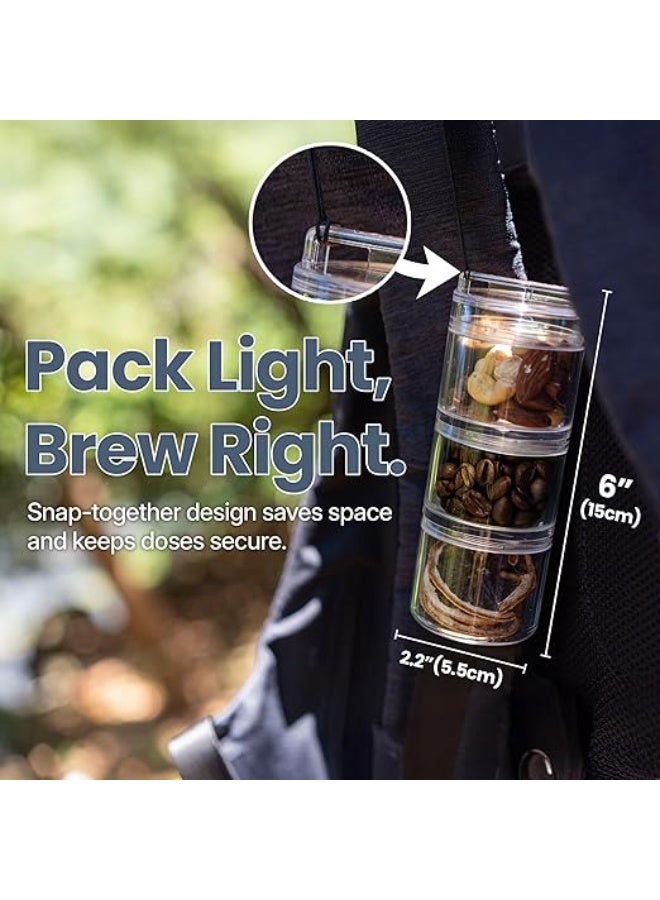 Ankomn Quarterseal X7 Airtight Modular Coffee Canister – Single Dose Bean Storage. Travel Grounds Container With Uv-Protection For Backpacking Or Camping. On-The-Go Accessories - Image 2