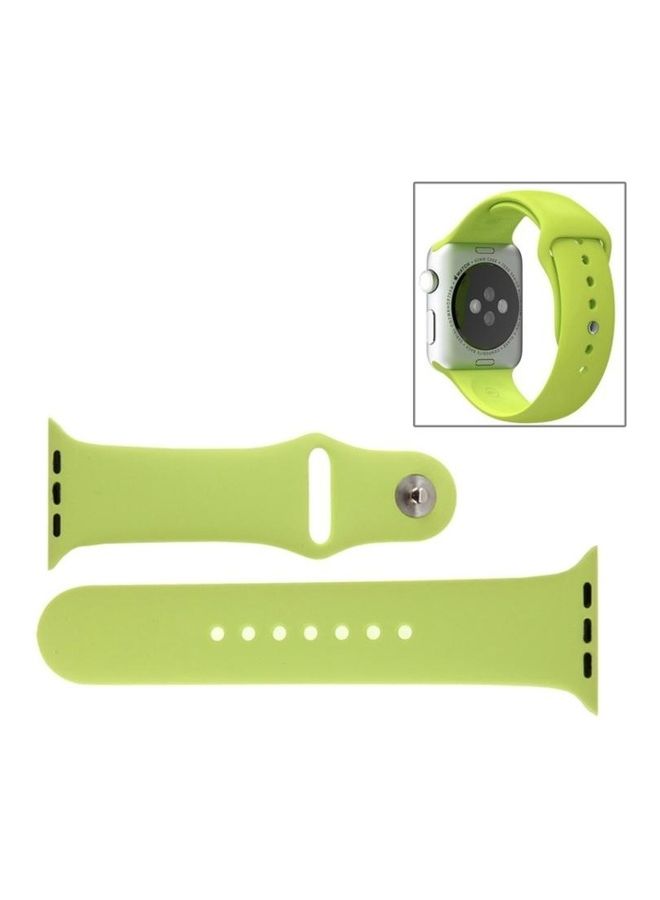 NIBEMINENT Rubber Sport Watchband With Pin-And-Tuck Closure For Apple Watch 38mm Green - Image 1