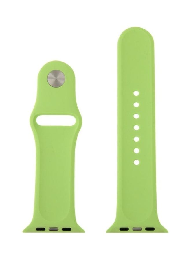 NIBEMINENT Rubber Sport Watchband With Pin-And-Tuck Closure For Apple Watch 38mm Green - Image 3