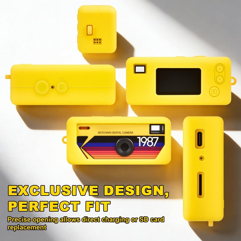 PAIYULE Silicone Case for Kodak CHARMERA Keychain Digital Camera Blind Box, Photo Mini Keychain Camera Sleeve with Precise Cutouts & Scratch Protection - Camera NOT Included (Yellow) - Image 4
