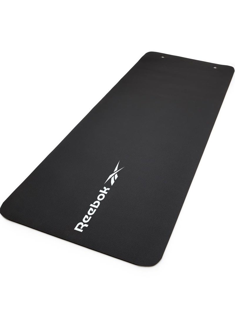 ريبوك حصيرة يوغا استوديو – سوداء – مبطنة ومقاومة للانزلاق لتوفير ثبات وراحة أثناء التمارين - Image 1