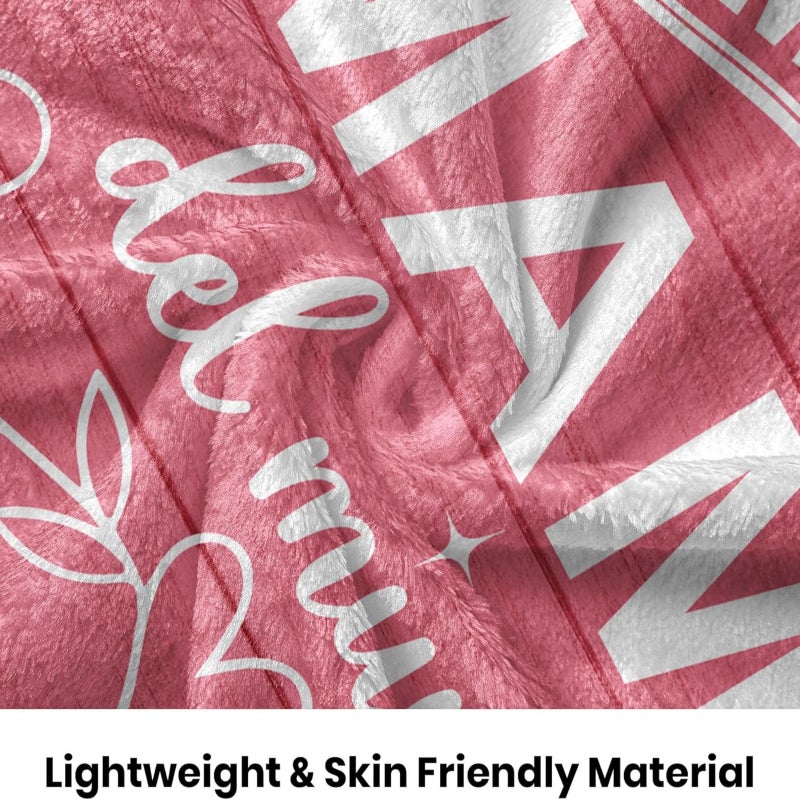Mom Gift Blanket 50"x 60" Pink Microfiber Polyester - Meaningful Printed Words Multifunctional Throw Blanket for Mother’s Day Birthday Home Outdoor Use - Image 5