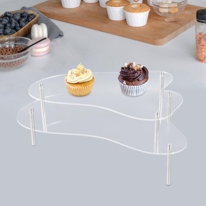 Clear Acrylic Cake Display Stand with Risers for Cupcakes Muffins and Desserts - Image 5