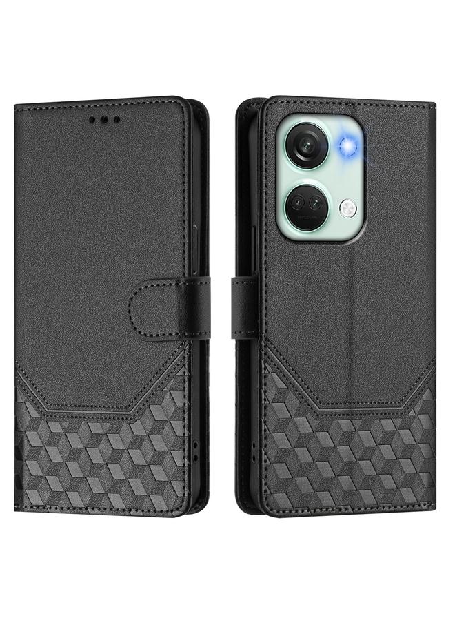 اس-توب جراب لهاتف OnePlus Nord 3 / Ace 2V جراب جلدي بنقش قرص العسل بتقنية RFID - Image 2