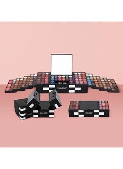 Miss Rose 148-Color Magic Cube Makeup Kit - Includes 82-Color Pearly Eyeshadow Palette, 60-Color Matte Eyeshadow, 3-Color Blush, 3-Color Eyebrow Powder, and 3 Sponge Stick  - Image 4