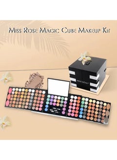 Miss Rose 148-Color Magic Cube Makeup Kit - Includes 82-Color Pearly Eyeshadow Palette, 60-Color Matte Eyeshadow, 3-Color Blush, 3-Color Eyebrow Powder, and 3 Sponge Stick  - Image 1