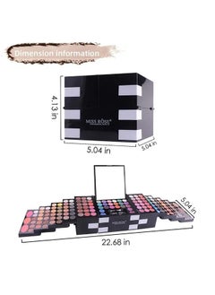 Miss Rose 148-Color Magic Cube Makeup Kit - Includes 82-Color Pearly Eyeshadow Palette, 60-Color Matte Eyeshadow, 3-Color Blush, 3-Color Eyebrow Powder, and 3 Sponge Stick  - Image 3