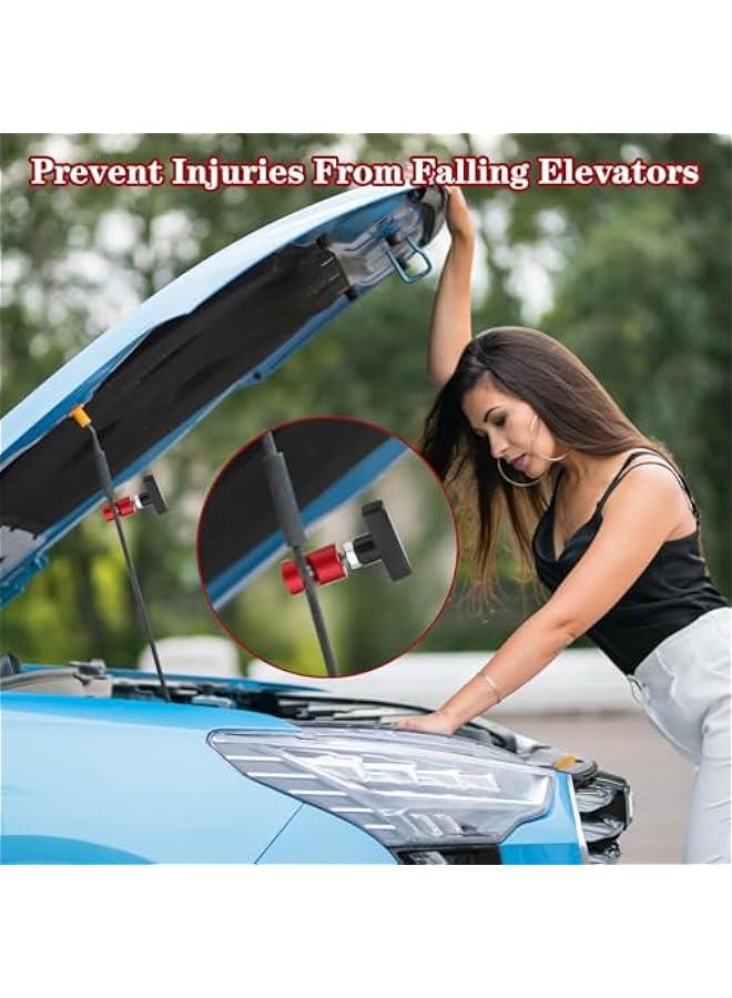 Loquat 2Pcs Car Hood Prop Rods, Lift Engine Support Bar Clamp Hood Strut Fixing Clamps Stay Holder Anti-Slip Anti-Pinch Device Stopper Retainer Tool Hood Stay Holder Work for Tailgate Hatch Car Trunk - Image 2