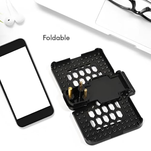 CERLINK Wall Mount Charger Holder Multi-Purpose Stand with 3 Pin Plug Just Fit in Soket and Hang for All Mobile Phones and Smart Watches - Black - Pack of 1 - Image 3