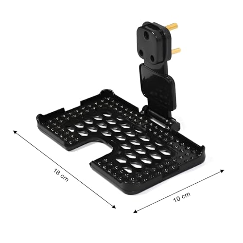 CERLINK Wall Mount Charger Holder Multi-Purpose Stand with 3 Pin Plug Just Fit in Soket and Hang for All Mobile Phones and Smart Watches - Black - Pack of 1 - Image 4