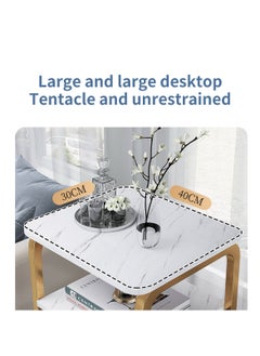 Oasis Coffee Table Sofa Side Table Bedside Table with Storage Basket  Suitable for Living Room Bedroom Office Balcony  White  Easy to Assemble 3 Layers  - Image 3