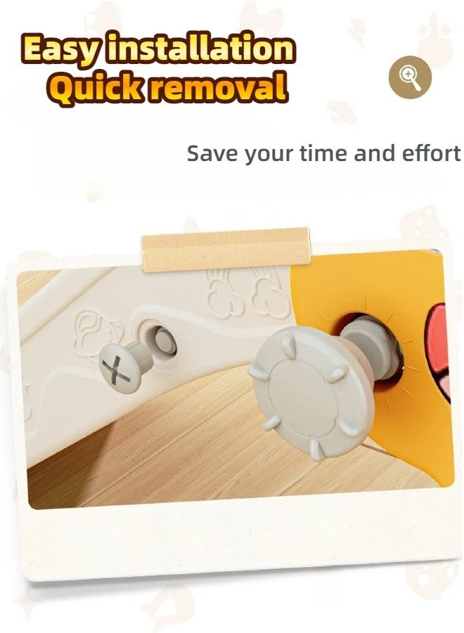 Bolivia's Toddler slide with basketball and basketball hoop, white dinosaur appearance, easy to install, foldable, non-slip design, suitable for indoor and outdoor use - Image 5