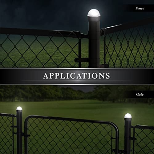 Classy Caps CH2233B Summit Chain Link Solar Post Cap, Black – High Output LED, Fits 1-7/8", 2", 2-2/8",2.5, 2-7/8",3" Diameter Posts, Easy DIY, Brilliant White Light, Ideal for Chainlink Fence Posts - Image 5