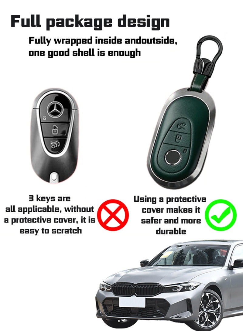 Cowhide material key cover, suitable for Mercedes-Benz, the original car mold, restore the original texture of the key - Image 4