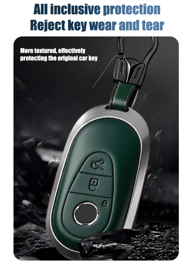 Cowhide material key cover, suitable for Mercedes-Benz, the original car mold, restore the original texture of the key - Image 2