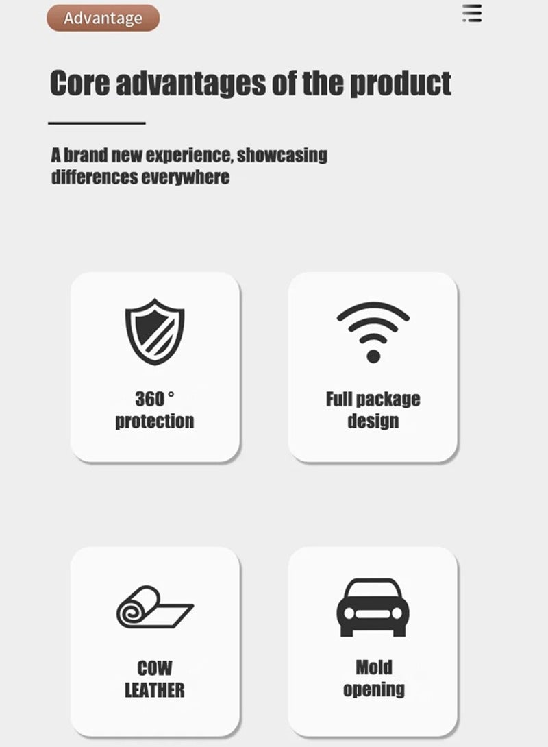 Cowhide material key cover, suitable for Mercedes-Benz, the original car mold, restore the original texture of the key - Image 5