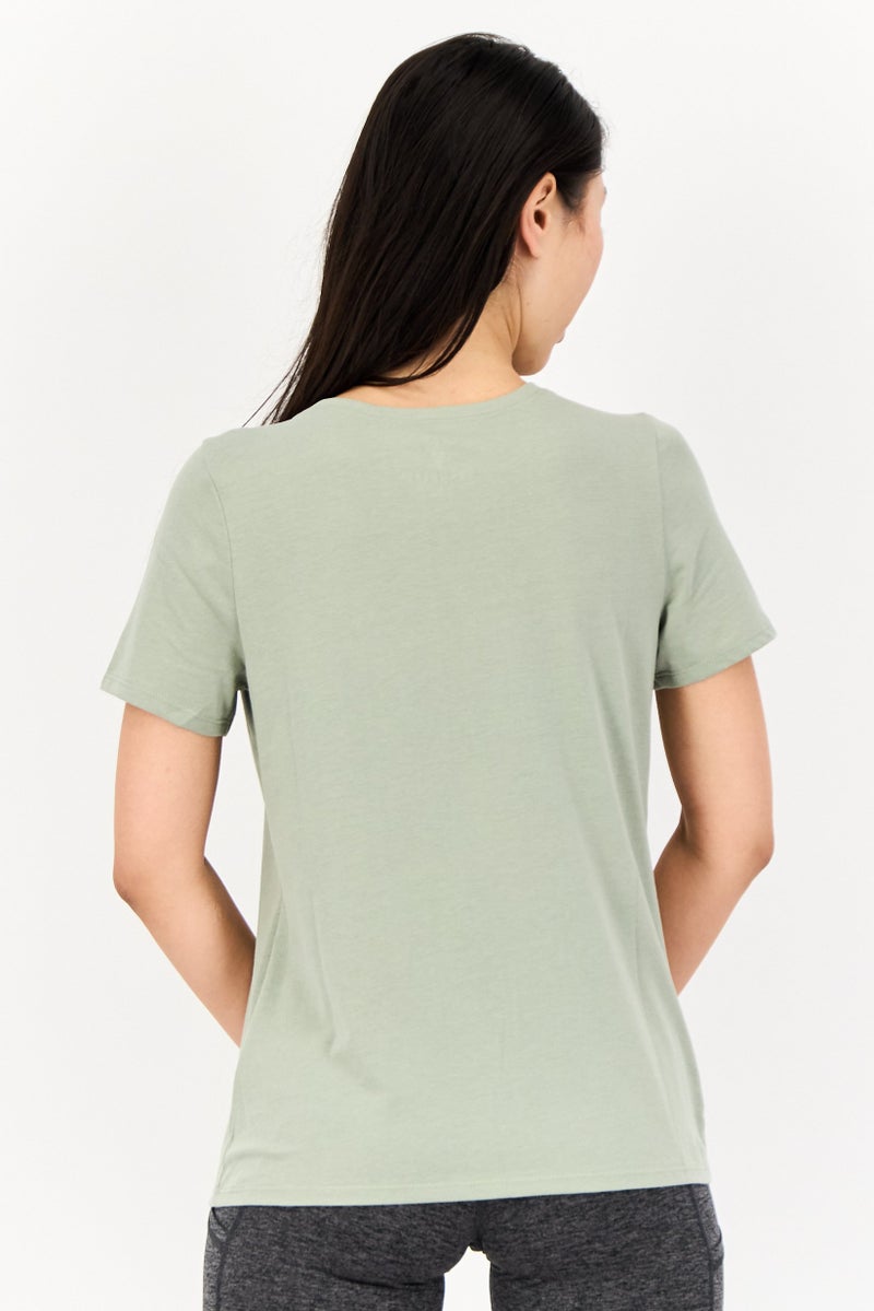 SKECHERS Women Sportswear Fit Short Sleeves Outdoor T-Shirt, Green - Image 3
