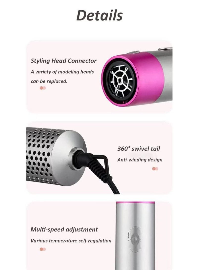 ELTRAZONE 5 in 1 Curling Wand Set Fast Heating Hot Air Comb Dual-Purpose Curling Straightener Iron Automatic Curling Iron for Multiple Hair Types and Styles Gift for Girls Women - Image 3