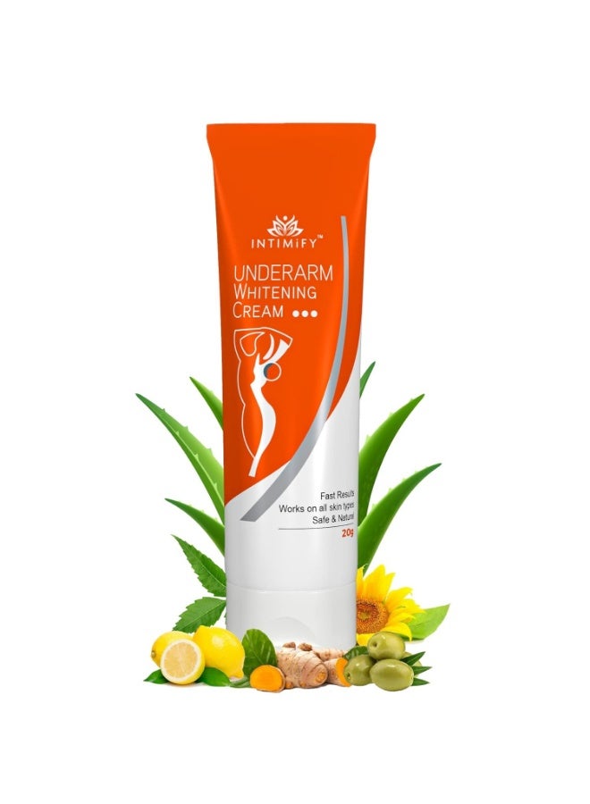 INTIMIFY Underarm Whitening Cream for Women, Armpit Whitening Cream Natural with Kojic Acid & Vitamin B3 20g - Image 1