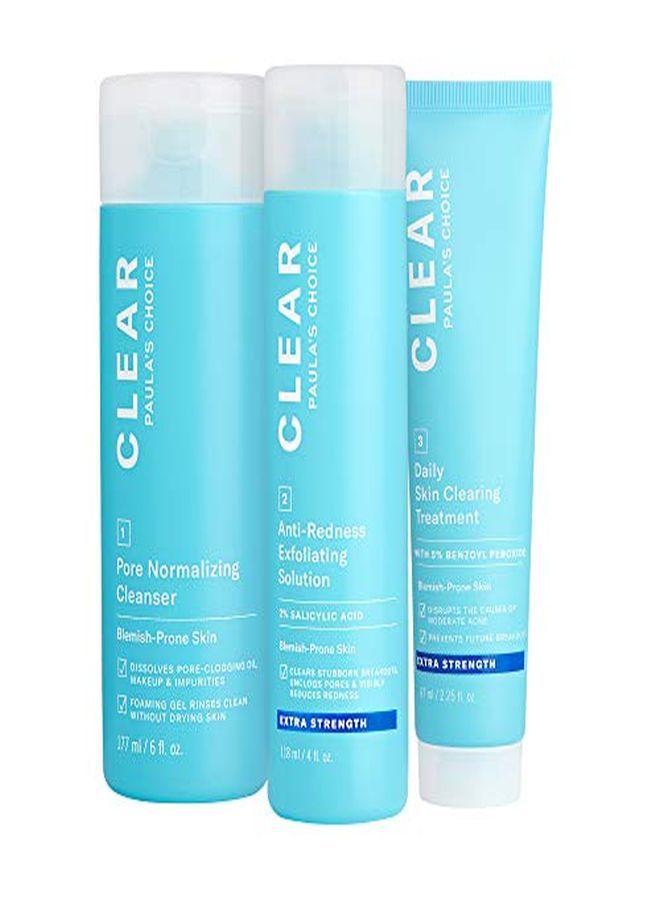 PAULA'S CHOICE Clear Extra Strength Acne Kit, 2% Salicylic Acid & 5% Benzoyl Peroxide For Severe Acne, Redness Relief, Packaging May Vary  - Image 1