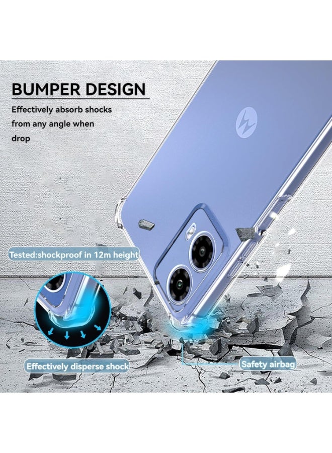 حالة موتورولا G35 5G واضحة TPU أربع زوايا غطاء الحماية العسكرية الشفافة الناعمة - Image 4
