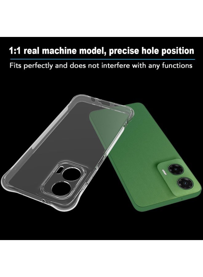 حالة موتورولا G35 5G واضحة TPU أربع زوايا غطاء الحماية العسكرية الشفافة الناعمة - Image 5