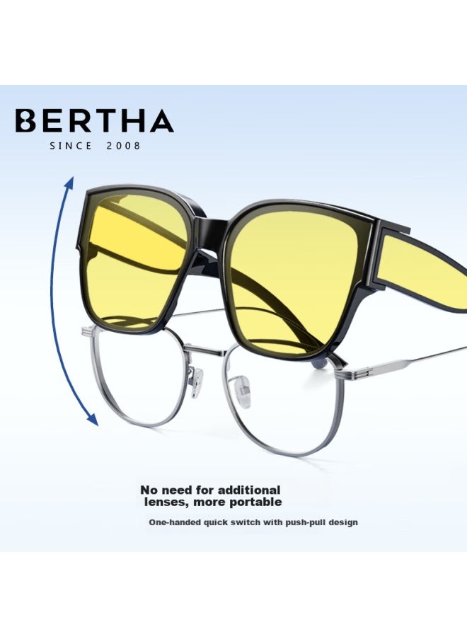 Bertha Bertha Day And Night Dual-use Anti-glare Night Vision Driving Glasses For Men Drivers Special Night Driving Sunglasses With Prescription Lens Cover  - Image 2