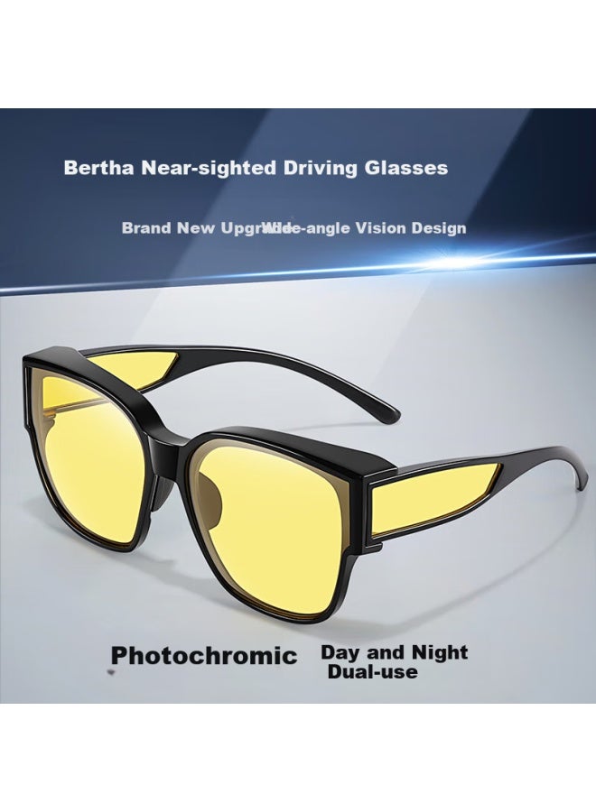 Bertha Bertha Day And Night Dual-use Anti-glare Night Vision Driving Glasses For Men Drivers Special Night Driving Sunglasses With Prescription Lens Cover  - Image 3