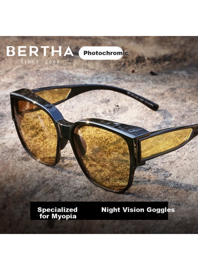 Bertha Bertha Day And Night Dual-use Anti-glare Night Vision Driving Glasses For Men Drivers Special Night Driving Sunglasses With Prescription Lens Cover  - Image 1