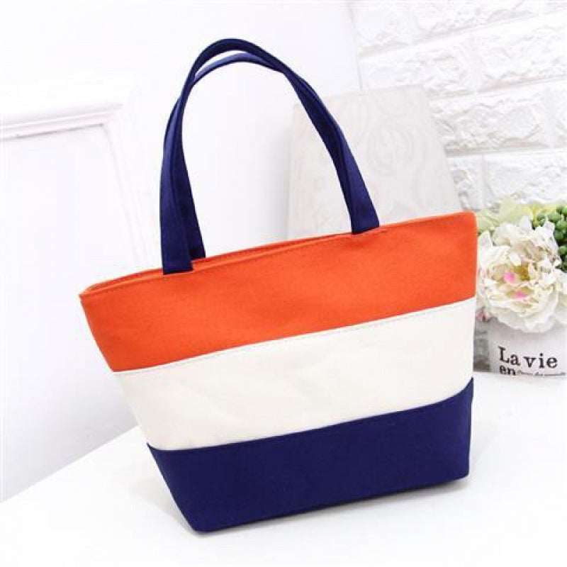 Fashion Handroom Small Square Bag Canvas Mummy Bag Mother And Baby Bag Going Out Mother Bag Small Size Women'S Hand Carrying Lunch Box Bag - Image 1