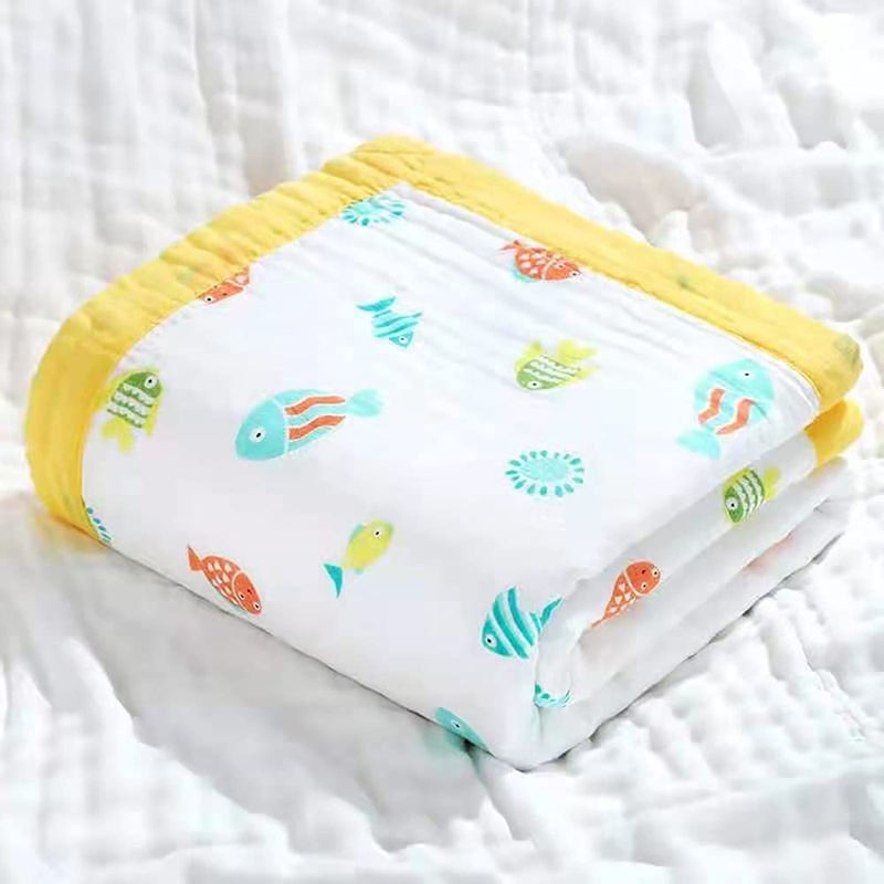 MosQuick® 100% Cotton Muslin Blanket 6 Layer Super Soft Blanket for Kids Baby Blanket Infants Size Perfect New Born Baby Products All Must Have for Baby Bed - 110cm x110 cm 0-5 Years - Image 1