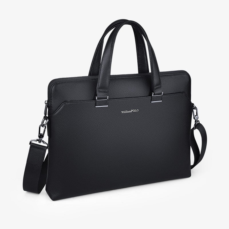 WilliamPolo Men's Leather Briefcase Large Capacity - Image 5
