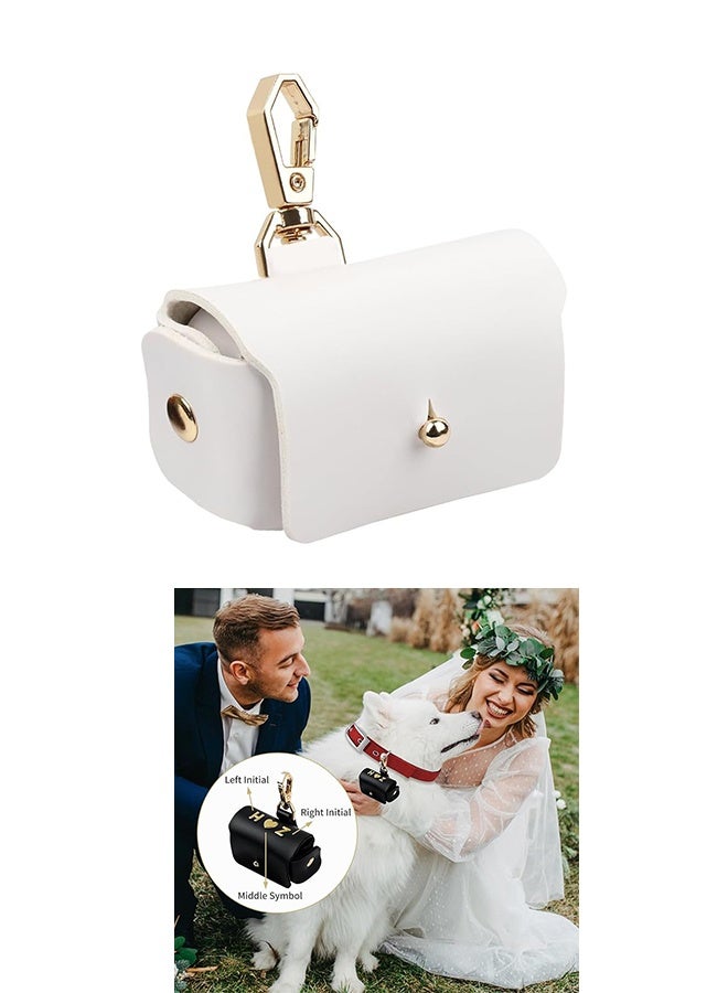 وسادة طوق ، وسادة خاتم الزواج الجلدية الأليفة ، حقيبة قوس خاتم الزواج ، منظم خاتم الزوجين لحفل زفاف الخطوبة الاقتراح - Image 1