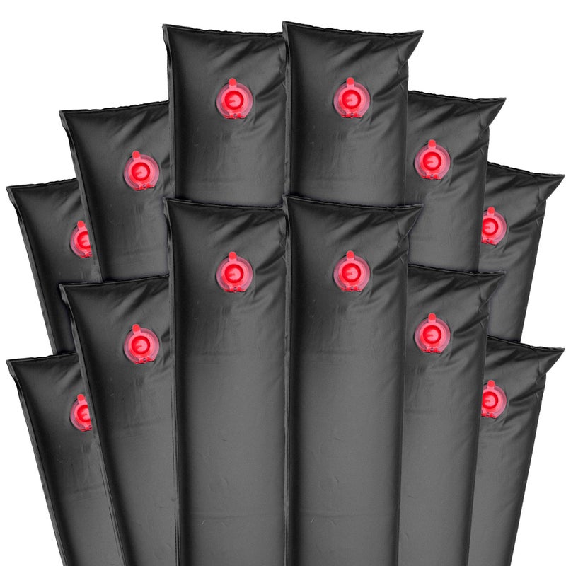 Robelle 8 ft. 12-Pack Heavy Duty Black Single Chamber Pool Cover Weights, .42 MM Thick Vinyl, Pool Water Bags, Water Tubes - Image 1