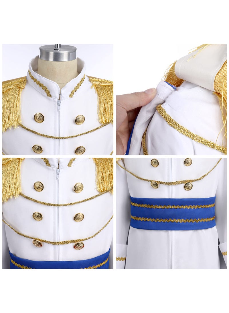Prince Charming Cosplay Costume for Toddler Kid Medieval Royal Prince Jacket Pants Crown Dress Up Party Outfit For Boys  - Image 4