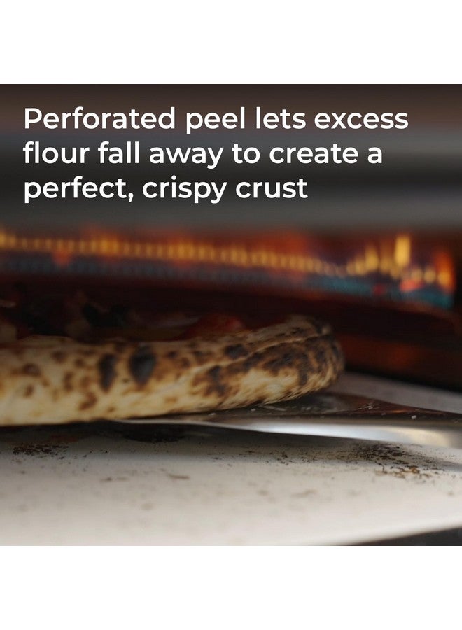 Everdure Everdure Stainless Steel Pizza Turning Peel - 6.5" Diameter, Long Handle, Nonstick, Lightweight, Perforated Design, Essential for Pizza Oven Owners, Chefs, Cooks, Bakers  - Image 5