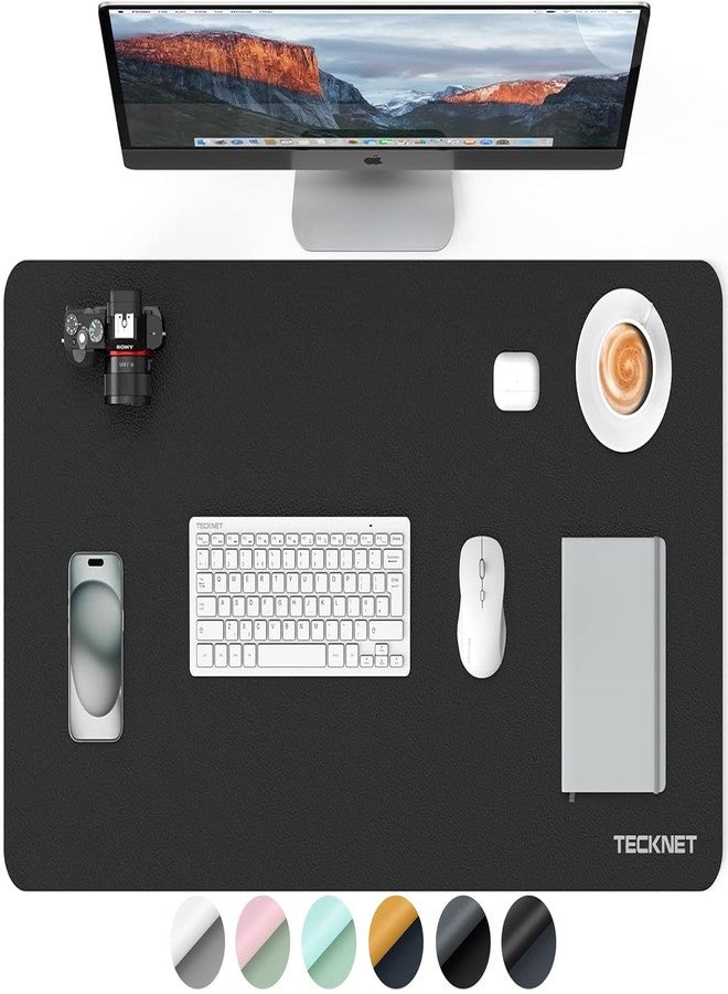 TECKNET 31.5"x15.8" Leather Desk Mat Pad, Large Office Double-Sided Laptop Desktop Mat, Waterproof Desk Blotter Pad for Office/Home (Grey) - Image 1
