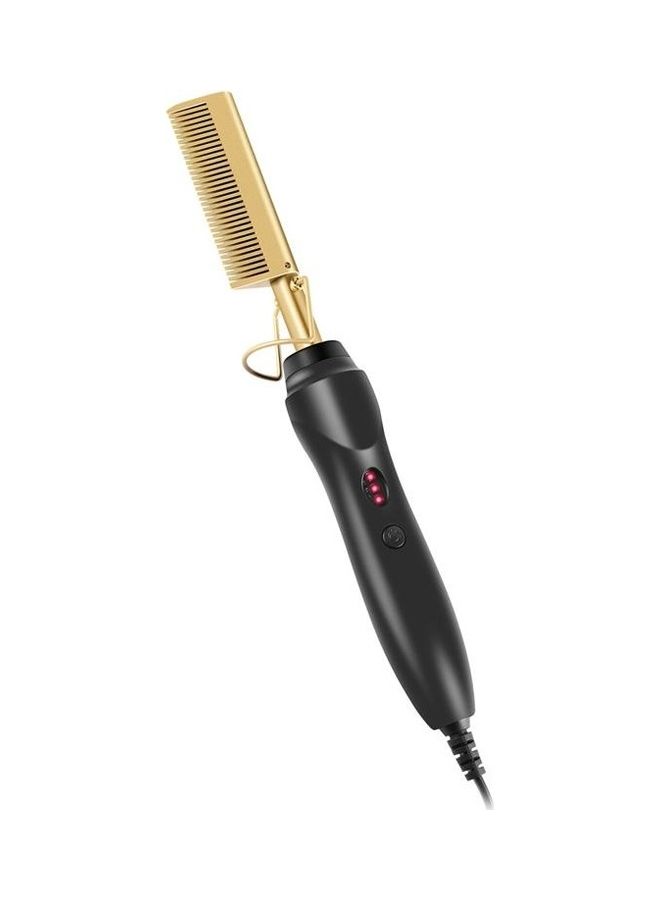 BGM Multifunctional Curly Hair Straightening Stick Electric Comb Gold/Black - Image 2