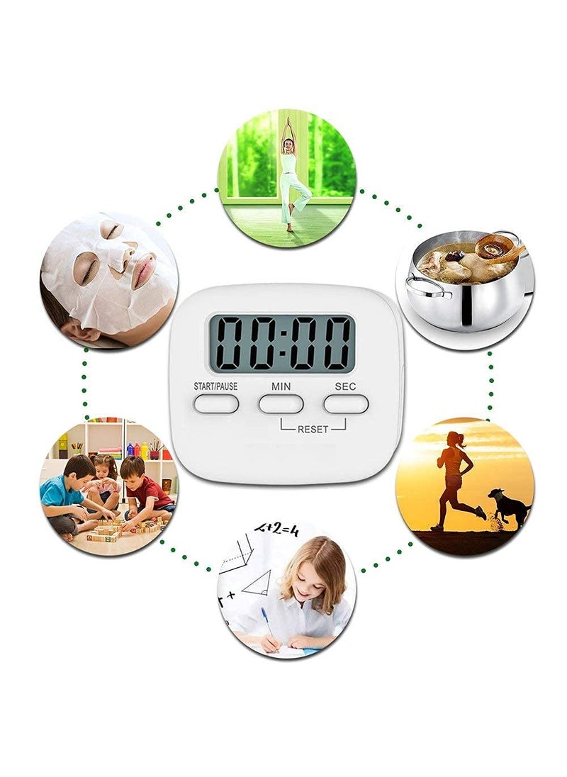 SGMSC SGMSC Digital Kitchen Timer Magnetic Countdown Cooking Kitchen Timers with Louder Alarm Big Digit Back Stand Hanging Hole for Cooking Kids Teacher Shower Bathroom Oven Round  - Image 5