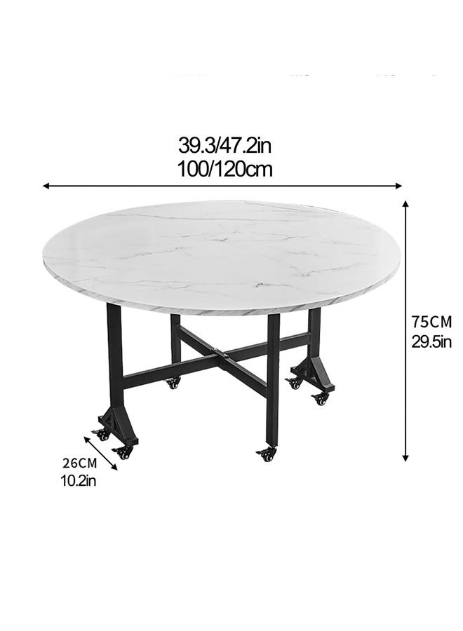 Foldable Kitchen Table – Multifunctional Round Table with Universal Wheels, Space-Saving Design for Restaurants and Homes - Image 2