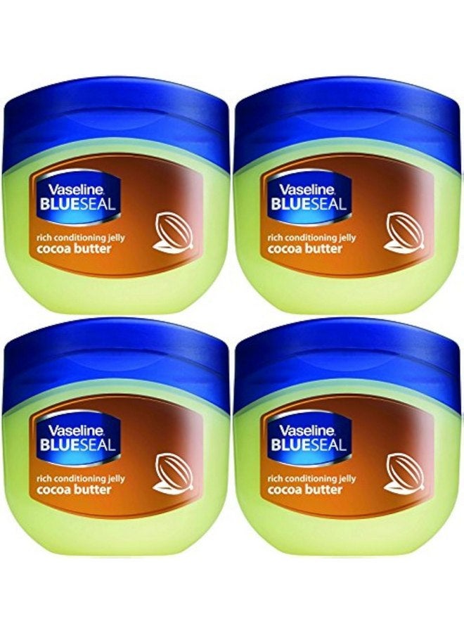 Vaseline Rich Conditioning Petroleum Jelly, Cocoa Butter, 3.4 Ounce (Pack of 4)