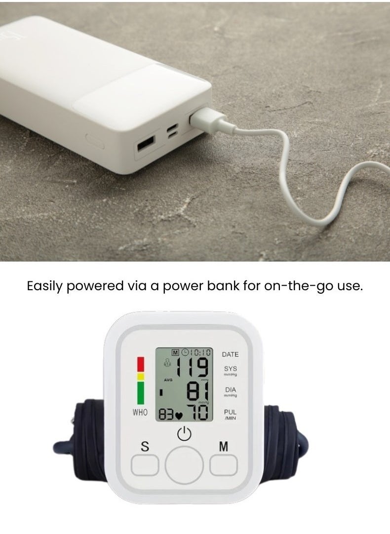 Arm Style Automatic Blood Pressure Monitor – LCD Display & Voice Function - Accurate Readings, One-Touch Operation, Portable and Easy-to-Use Digital BP Machine, Ideal for Hypertension Monitoring, Health Management, and Daily Use at Home  - Image 3