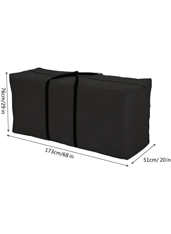 Large Outdoor Storage Bag, Waterproof 210D Oxford Fabric, Black, 173x76x51 cm - Image 2