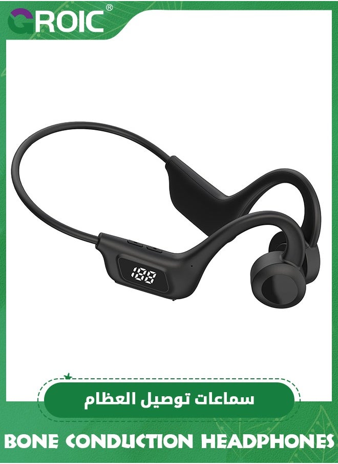 GROIC Bone Conduction Headphones, Waterproof Headphones Built-in 32GB Memory, Open Ear Wireless Bluetooth Earphones for Running, Diving,Cycling,Swimming  - Image 1