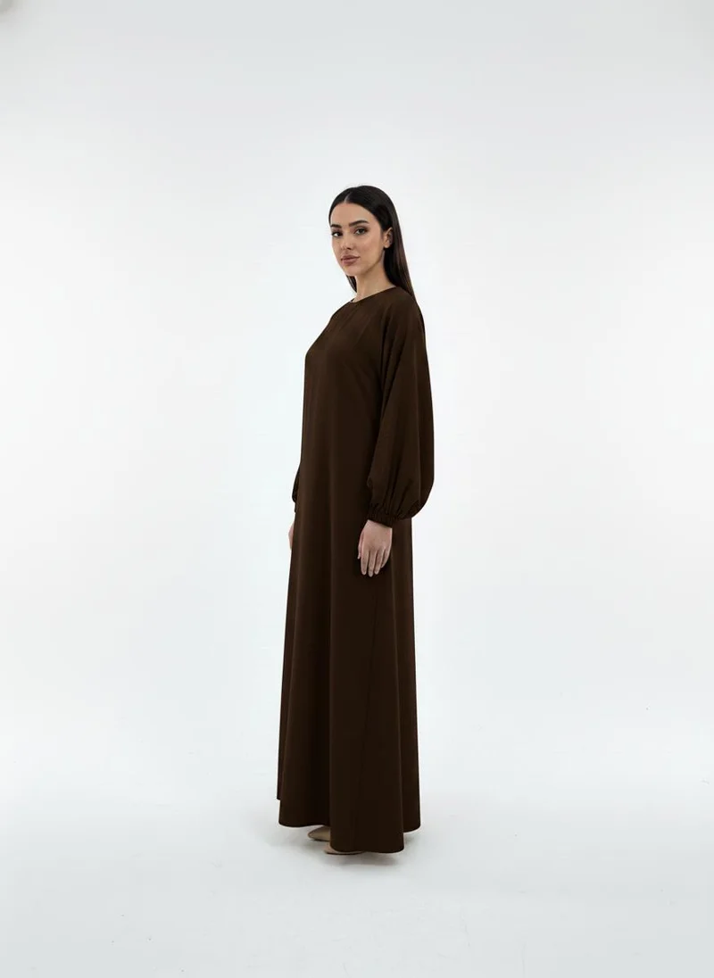 MSquare Fashion Lightweight Brown Harir Maqsood Prayer Abaya