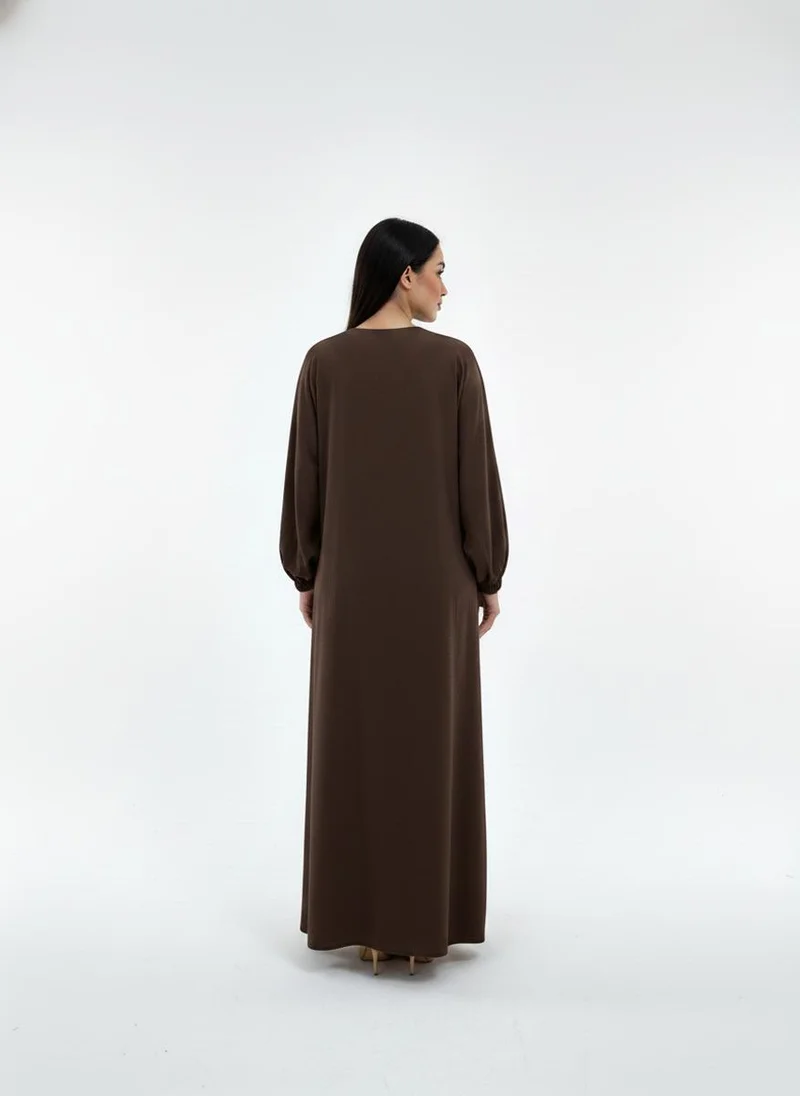 MSquare Fashion  Lightweight Brown Harir Maqsood Prayer Abaya for Women | Best Price UAE