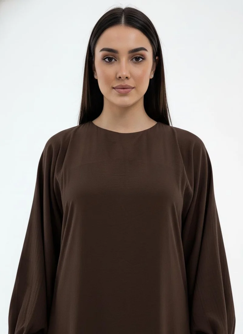 MSquare Fashion  Lightweight Brown Harir Maqsood Prayer Abaya for Women | Best Price UAE