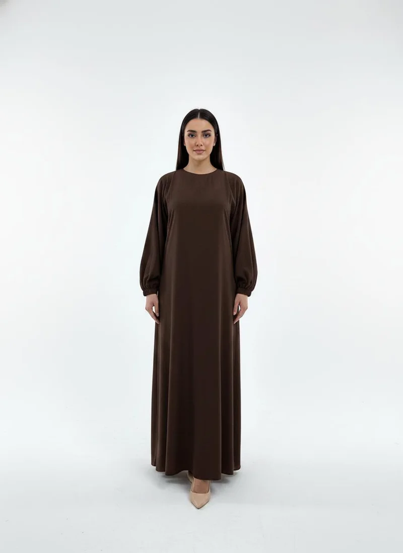 MSquare Fashion Lightweight Brown Harir Maqsood Prayer Abaya
