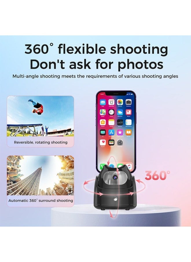 Generic - 新品360智能跟拍云台神器免APP视频拍摄直播AI识别人脸追踪稳定器-颜色:Q5黑色（英文款） - Image 1